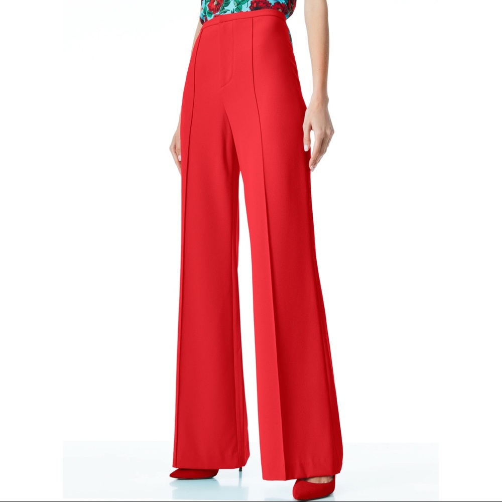 Alice + Olivia Dylan High Wasted Wide Leg Pant, Size 4! Color: Bright Poppy
